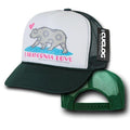 Cuglog 5 Panel California Love Foam Trucker Baseball Hat Cap California Bear-Dark Green-