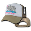 Cuglog 5 Panel California Love Foam Trucker Baseball Hat Cap California Bear-Khaki-