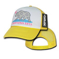 Cuglog 5 Panel California Love Foam Trucker Baseball Hat Cap California Bear-Yellow-