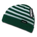 Cuglog Beanies Rasta Sailor Striped Knit 3 Tone Winter Skull Caps Hats Ski Warm-Emerald/White-