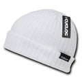 Cuglog Beanies Sailor Cuffed Cable Rib Double Knit Skull Cap Warm Winter-White-
