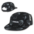 Cuglog Buddha Print 5 Panel Racer Racing Jockey Biker Caps Hats Unisex-Black-