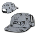 Cuglog Buddha Print 5 Panel Racer Racing Jockey Biker Caps Hats Unisex-Grey-