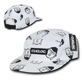 Cuglog Buddha Print 5 Panel Racer Racing Jockey Biker Caps Hats Unisex-White-