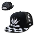 Cuglog Checker Retro Flat Bill High Crown 6 Panel Trucker Caps Hats-Black/White 2-