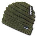 Cuglog Hip Reggae Slouchy Beanies Striped Knit Cuffed Stitch Winter Hats Caps-Olive-