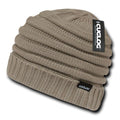 Cuglog Hip Reggae Slouchy Beanies Striped Knit Cuffed Stitch Winter Hats Caps-Sand-
