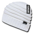 Cuglog Hip Reggae Slouchy Beanies Striped Knit Cuffed Stitch Winter Hats Caps-White-
