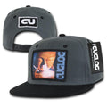 Cuglog Matreya Smoking Buddha Patch 6 Panel Flat Bill Snapback Caps Hats-Charcoal/Black-