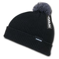 Cuglog Sailor Cuffed Pom Beanies Warm Winter Watch Knit Ski Caps Hats-Black/Grey-