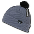 Cuglog Sailor Cuffed Pom Beanies Warm Winter Watch Knit Ski Caps Hats-Grey/Black-