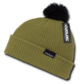 Cuglog Sailor Cuffed Pom Beanies Warm Winter Watch Knit Ski Caps Hats-Pea Green/Black-