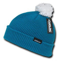 Cuglog Sailor Cuffed Pom Beanies Warm Winter Watch Knit Ski Caps Hats-Teal/White-