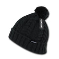 Cuglog Vesuvious Cuffed Beanies Long Pom Pom Style Winter Caps Hats-BLACK-
