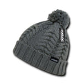 Cuglog Vesuvious Cuffed Beanies Long Pom Pom Style Winter Caps Hats-GREY-