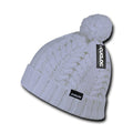 Cuglog Vesuvious Cuffed Beanies Long Pom Pom Style Winter Caps Hats-WHITE-