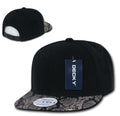 Decky Animal Print Retro Flat Bill Hats Baseball Caps Snake Leopard Skin-Black Snake 1-