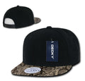Decky Animal Print Retro Flat Bill Hats Baseball Caps Snake Leopard Skin-Black Snake 2-