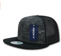 Decky Army Camouflage Camo Flat Bill Trucker Hats Caps 6 Panel Snapbacks-Black / NTG/Black-