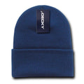 Decky Beanies Cuffed Knit Ski Skull Caps Hats Snug Warm Winter Unisex-Navy-