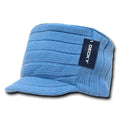 Decky Beanies Knitted Flat Top Warm Ribbed Visor Ski Cadet Gi Caps-Sky-