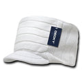 Decky Beanies Knitted Flat Top Warm Ribbed Visor Ski Cadet Gi Caps-White-