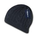 Decky Beanies Soft Stretchy Braided Knit Hats Caps Ski Warm Winter-CHARCOAL-