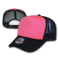 Decky Neon Curved Bill Mesh Trucker Baseball Hats Caps Yellow Pink Green Orange-BLACK / NEON PINK-