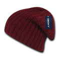 Decky Cable Knit Beanies Soft Loose Cozy Stylish Slouch Light Hats Caps Winter-CARDINAL-