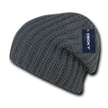 Decky Cable Knit Beanies Soft Loose Cozy Stylish Slouch Light Hats Caps Winter-GREY-