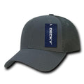 Decky Classic 6 Panel Low Crown Air Mesh Curved Bill Baseball Trucker Caps Hats-Charcoal/Charcoal-