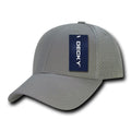 Decky Classic 6 Panel Low Crown Air Mesh Curved Bill Baseball Trucker Caps Hats-Grey/Grey-