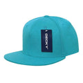 Decky Classic Retro Flat Bill Flex 6 Panel Fitted Baseball Caps Hats-Teal-