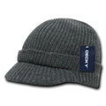 Decky Crocheted Beanies Gi Caps Hats Visor Ski Thick Warm Winter Unisex-Heather Charcoal-