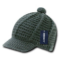 Decky Crocheted Beanies Raggae Rasta Kufi Knitted Hats Caps Visor-Charcoal-