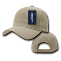 Decky Deluxe Polo Dad Baseball Hats Caps Hook Loop Closure Solid Two Tone Colors-Khakhi-
