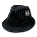 Decky Double Pin Stripe Pinstripe Black White Fedora Fedoras Hats-Small/Medium- 1 image