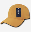Decky Fitall Flex Fitted Baseball Dad Caps Hats Unisex-Gold-Small/Medium-