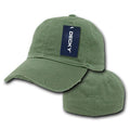 Decky Fitted Vintage Washed Polo Distressed Baseball 6 Panel Hats Caps-OLIVE-S (6 7/8 - 7)-
