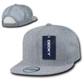 Decky Flat Bill Baseball Mesh Trucker 5 Panels Solid Camouflage Caps Hats-Heather Grey-