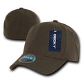 Decky Flex Elastic Fitted 6 Panels One Size High Crown Baseball Hats Caps Unisex-BROWN-