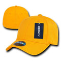 Decky Flex Elastic Fitted 6 Panels One Size High Crown Baseball Hats Caps Unisex-GOLD-