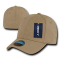 Decky Flex Elastic Fitted 6 Panels One Size High Crown Baseball Hats Caps Unisex-KHAKHI-
