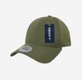 Decky Flex Elastic Fitted 6 Panels One Size High Crown Baseball Hats Caps Unisex-Olive-