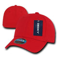 Decky Flex Elastic Fitted 6 Panels One Size High Crown Baseball Hats Caps Unisex-RED-