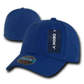 Decky Flex Elastic Fitted 6 Panels One Size High Crown Baseball Hats Caps Unisex-ROYAL-
