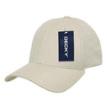 Decky Flex Elastic Fitted 6 Panels One Size High Crown Baseball Hats Caps Unisex-Stone-
