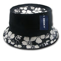 Decky Floral Fisherman Constructed Bucket Hats Caps-BLACK-Small / Medium-