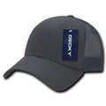 Decky Low Crown Mesh Golf 6 Panel Pre Curved Bill Dad Caps Hats-Charcoal/Charcoal-