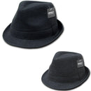 Decky Melton Fedora Fedoras Wool Band Hats Hipster Miami-Black/Black-Small/Medium- 4 image